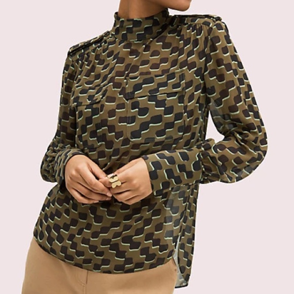 Kate spade patterned blouse NWOT